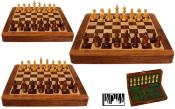 Jeu d'échecs de voyage en bois