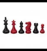 Pièces d'échecs Stallion noires et rouges